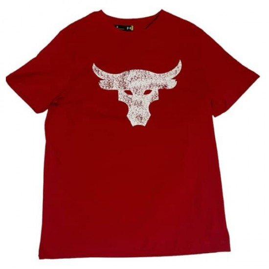 Under Armour Men's Project Rock Brahma Bull Logo Red T-Shirt